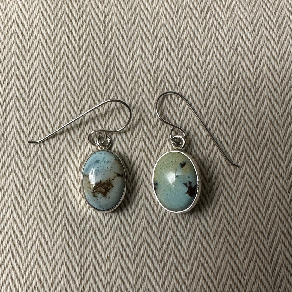 Turquoise and Silver Navajo Earrings - Picture 6 of 7